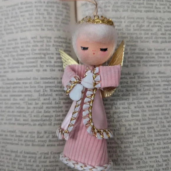Vintage Pink Angel Ornament - Picture 3 of 9